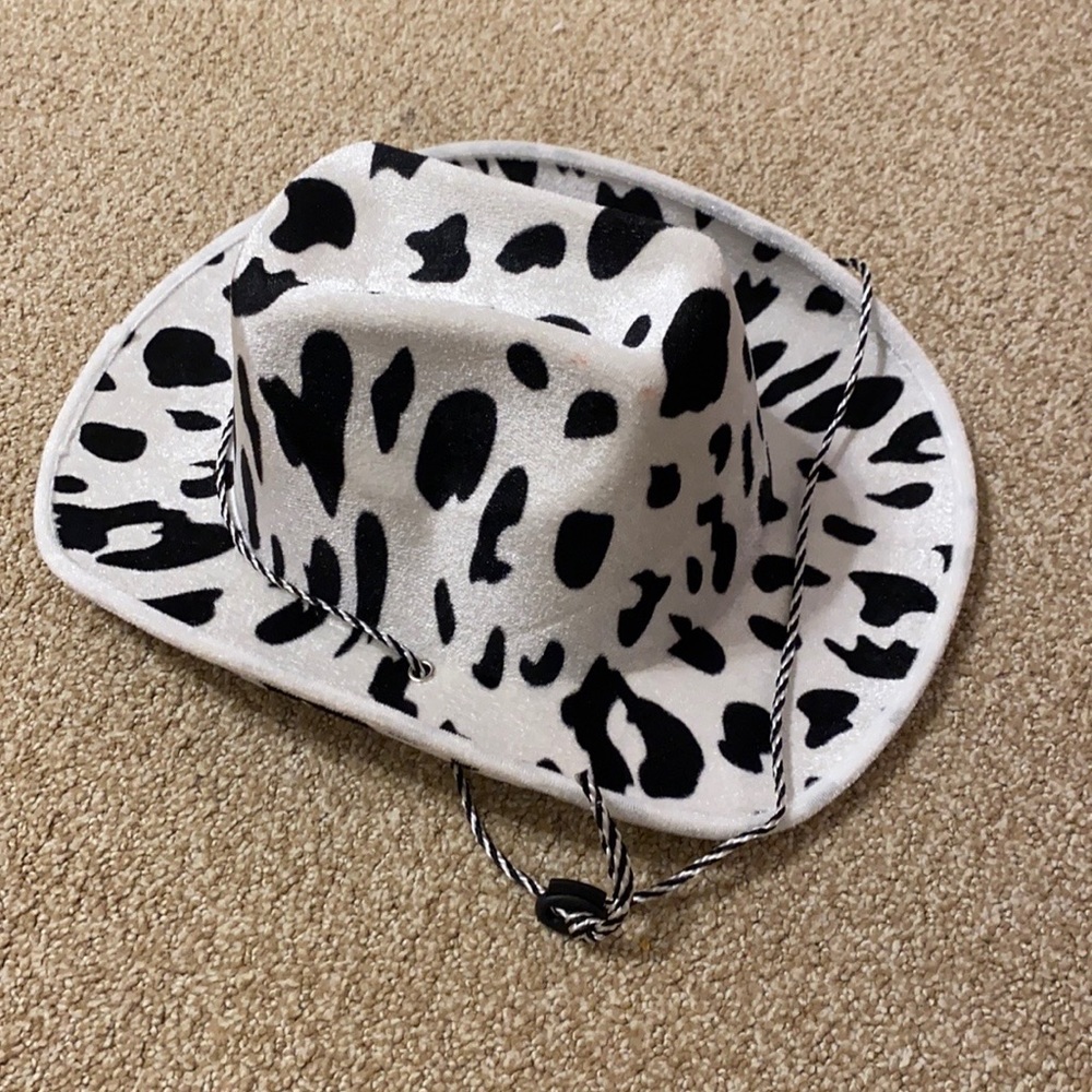 cowprint cowboy hat